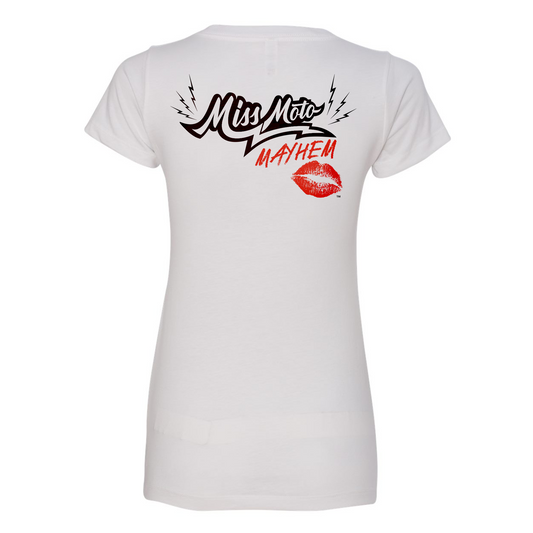 “Miss Moto Mayhem” V-Neck T-shirt